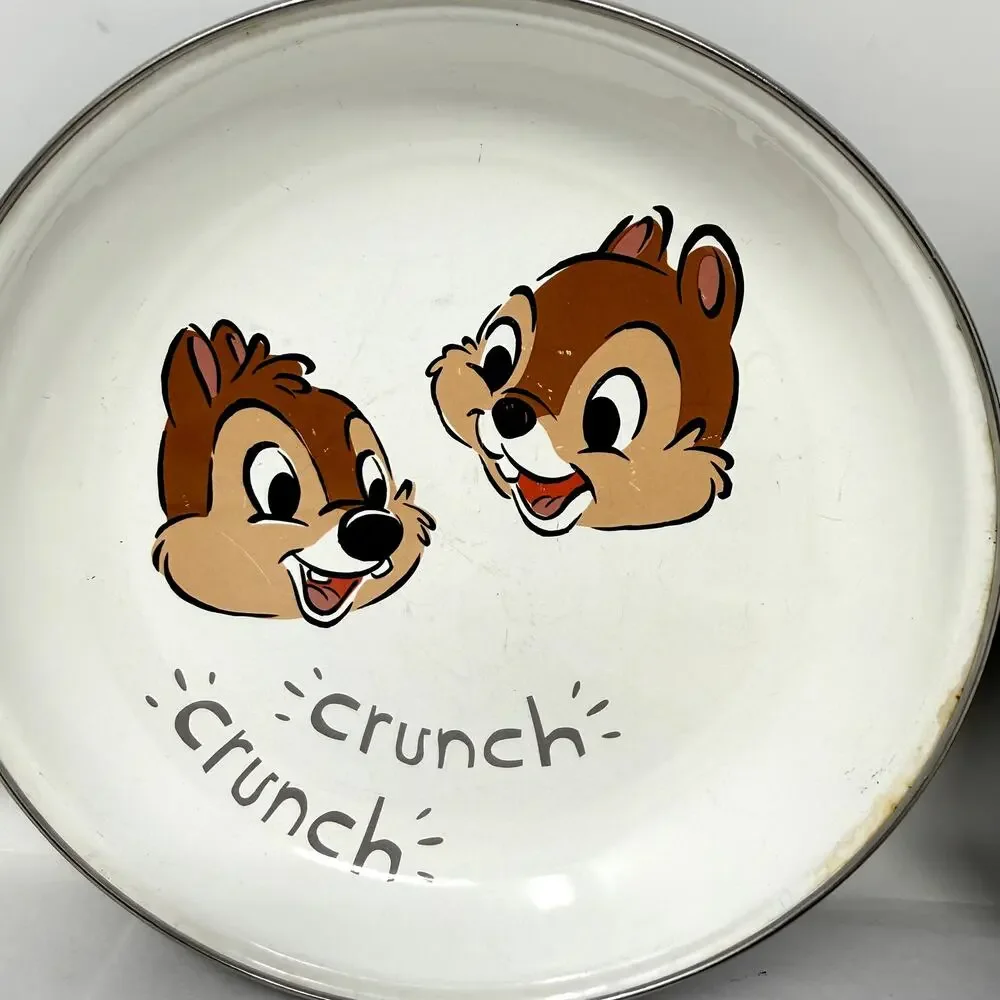 Disney Parks Critter Chaos Enamel Plate Set 3 Chip Dale Pluto Meeko Rare